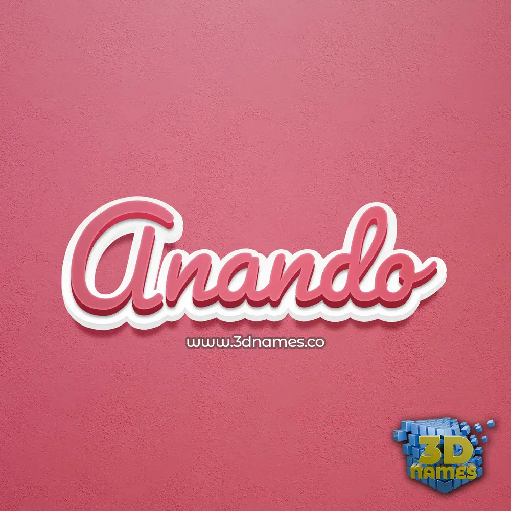 anando in Red Scribble style - 3D name wallpaper