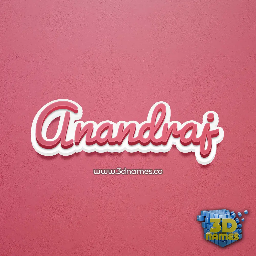 anandraj in Red Scribble style - 3D name wallpaper
