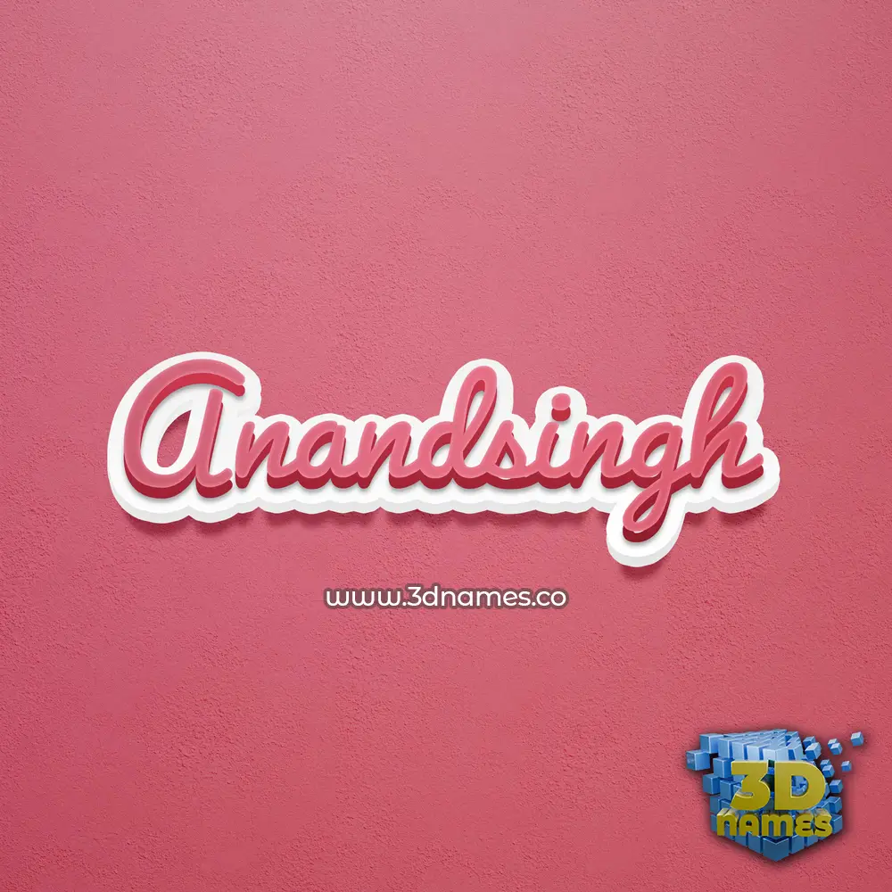 anandsingh in Red Scribble style - 3D name wallpaper