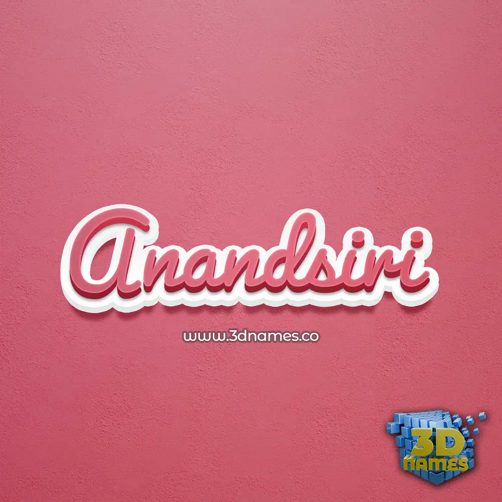 anandsiri in Red Scribble style - 3D name wallpaper