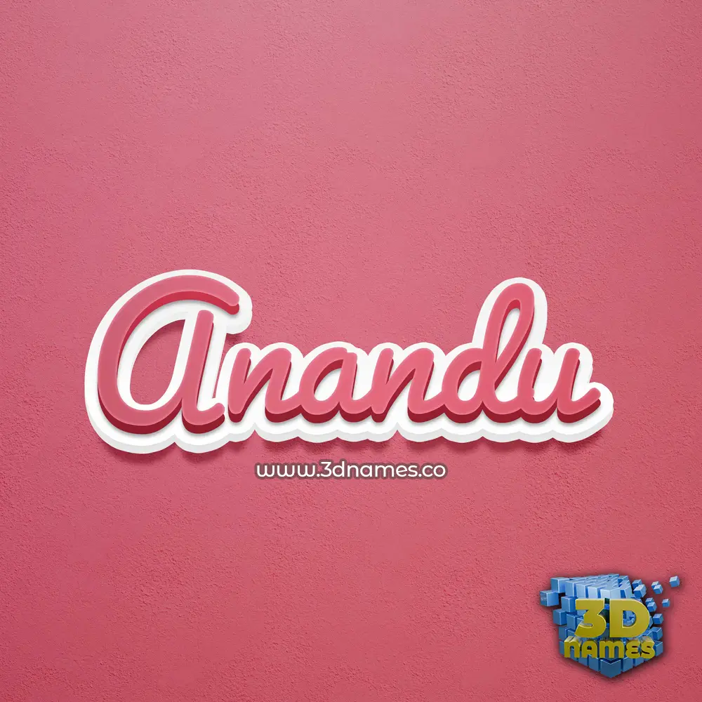 anandu in Red Scribble style - 3D name wallpaper