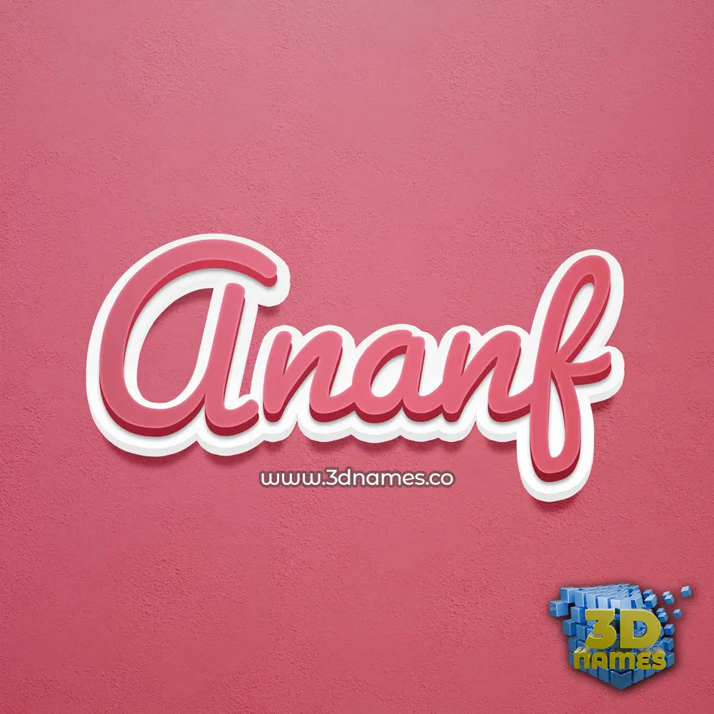ananf in Red Scribble style - 3D name wallpaper