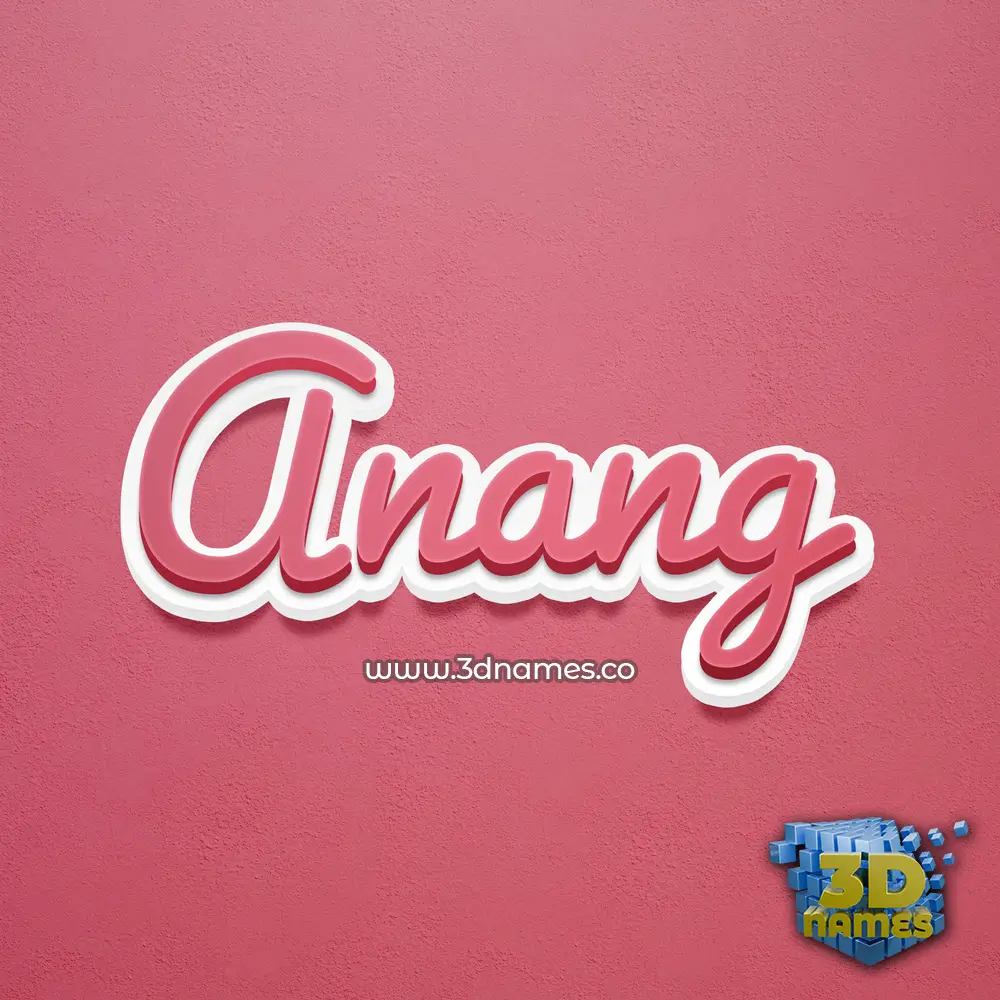 anang in Red Scribble style - 3D name wallpaper