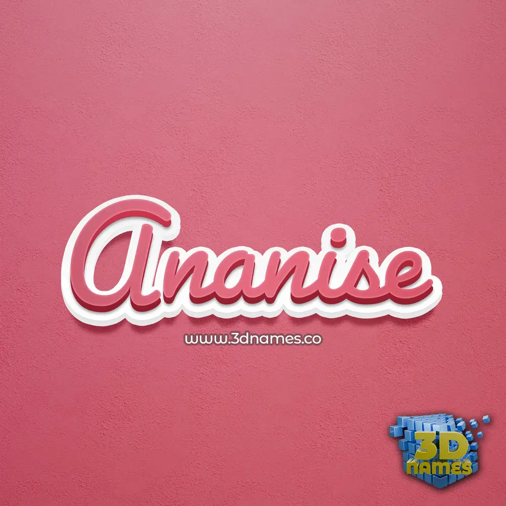 ananise in Red Scribble style - 3D name wallpaper