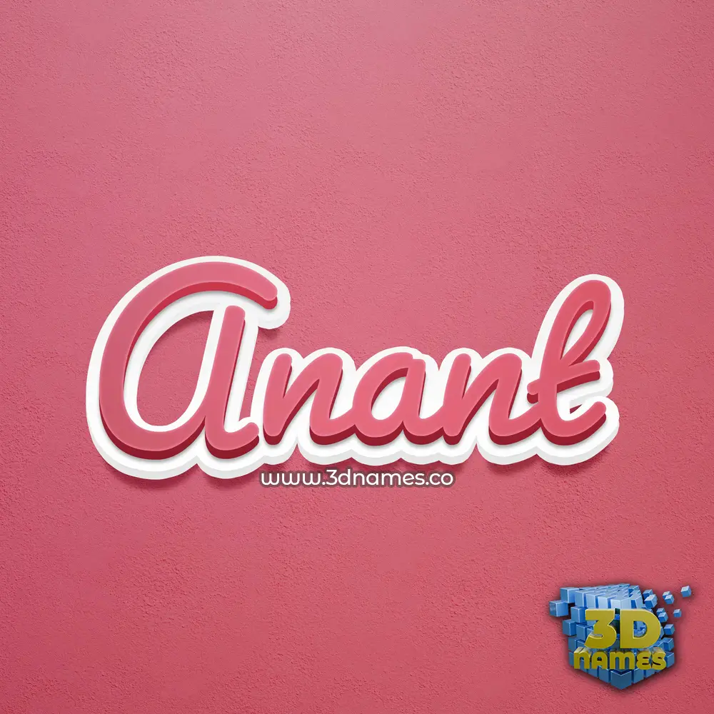 anant in Red Scribble style - 3D name wallpaper