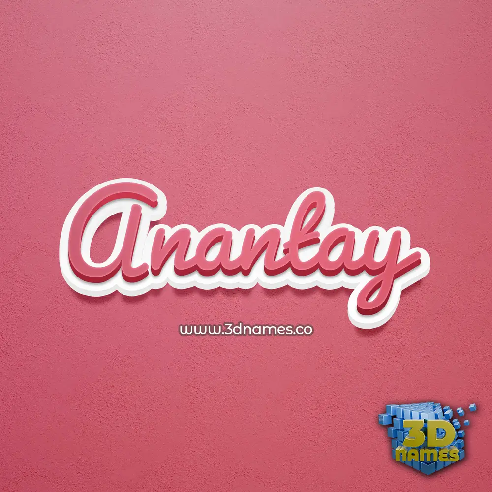 anantay in Red Scribble style - 3D name wallpaper