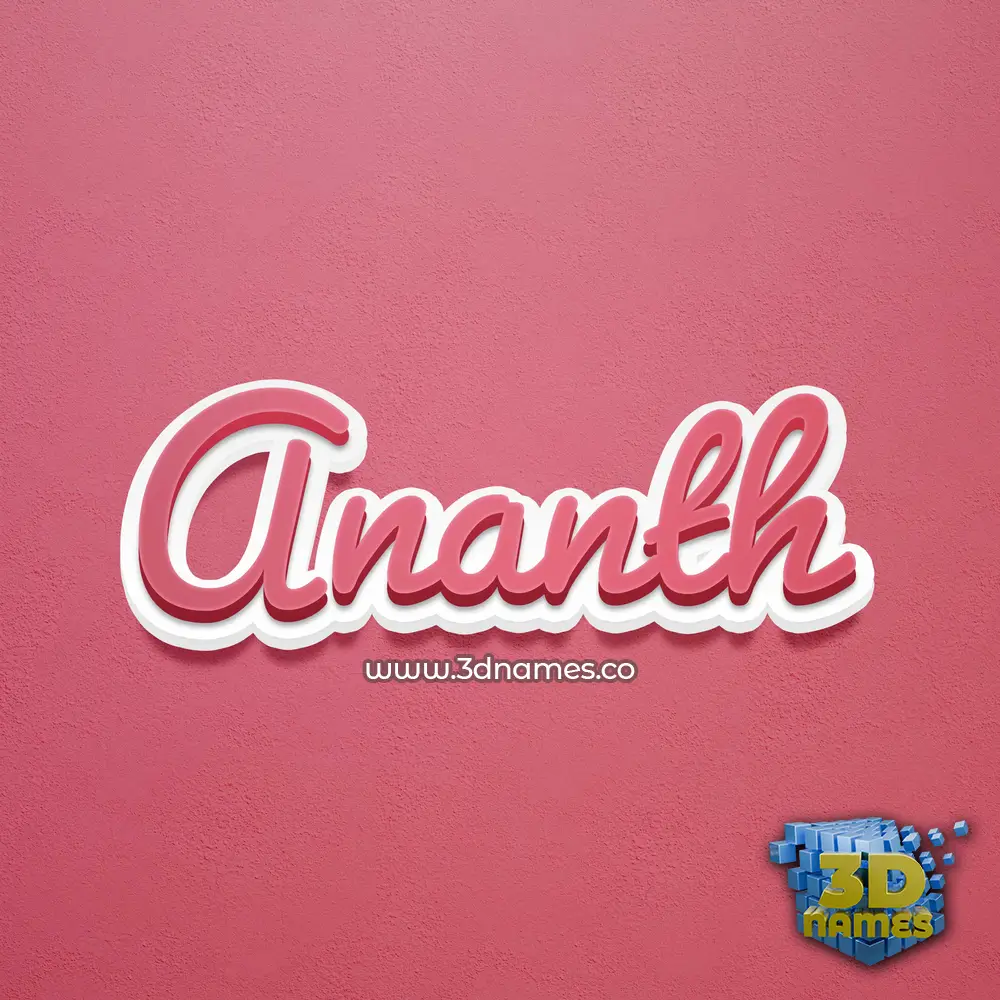 ananth in Red Scribble style - 3D name wallpaper