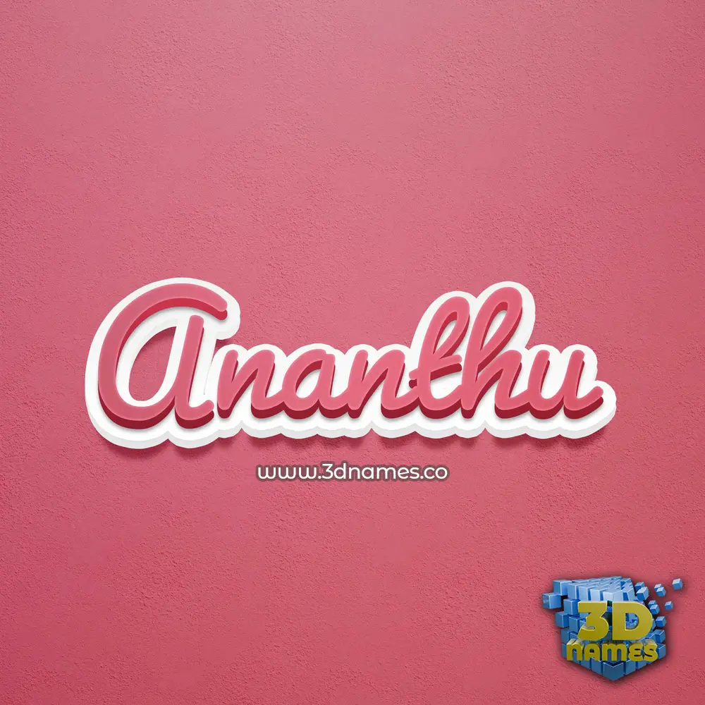ananthu in Red Scribble style - 3D name wallpaper