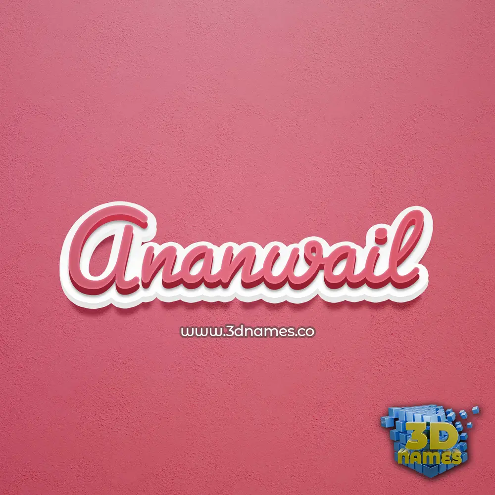 ananwail in Red Scribble style - 3D name wallpaper