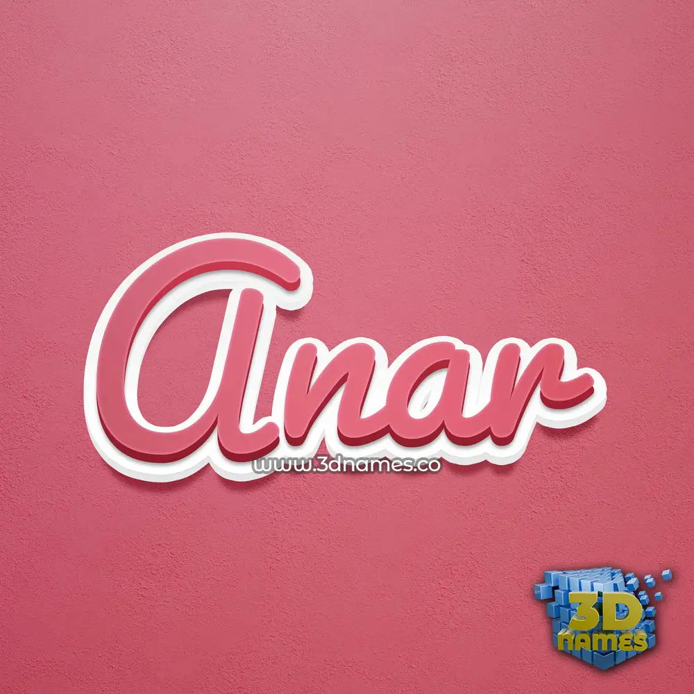 anar in Red Scribble style - 3D name wallpaper