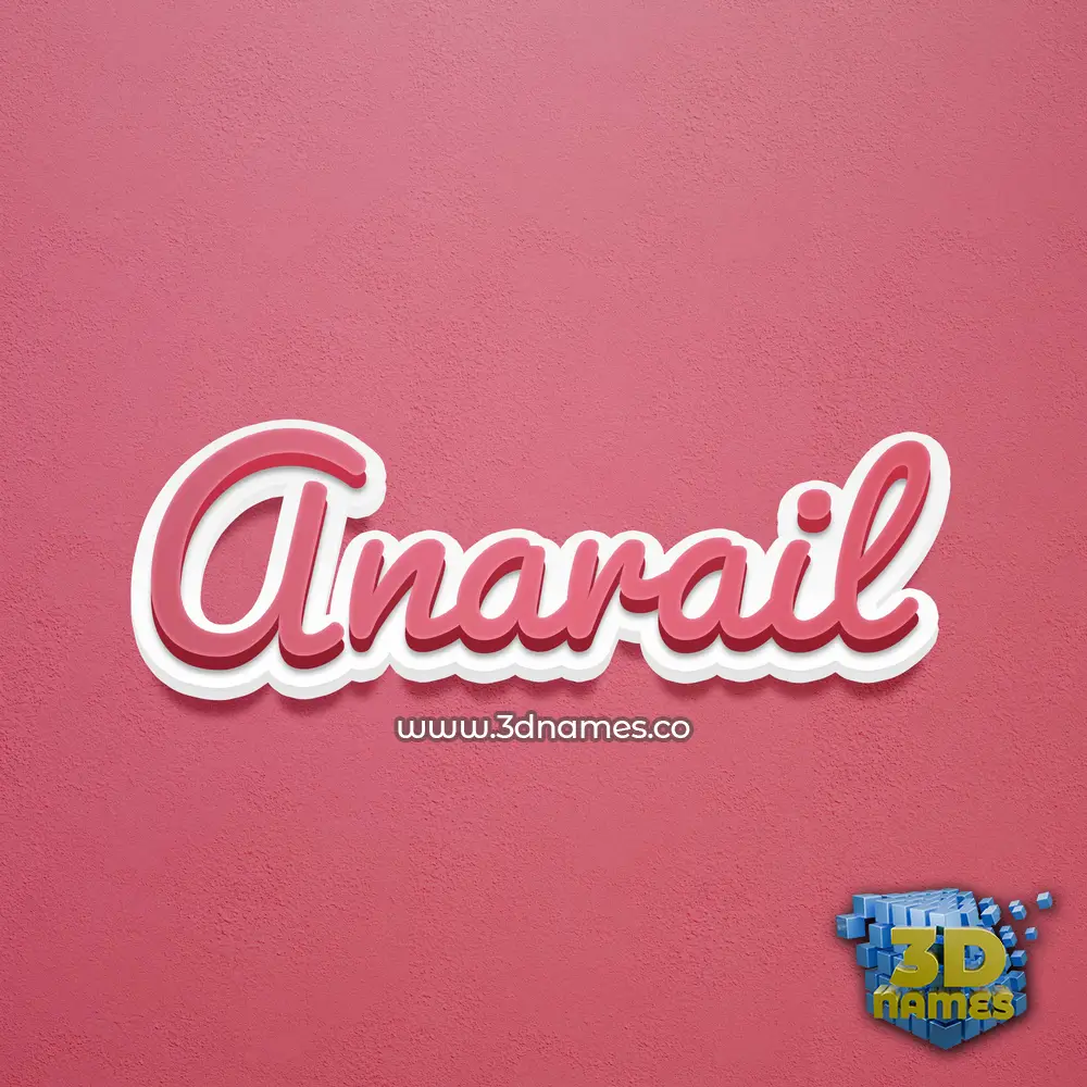 anarail in Red Scribble style - 3D name wallpaper