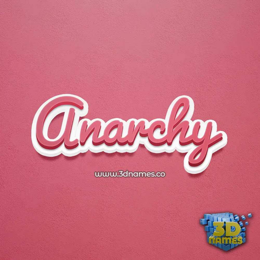 anarchy in Red Scribble style - 3D name wallpaper