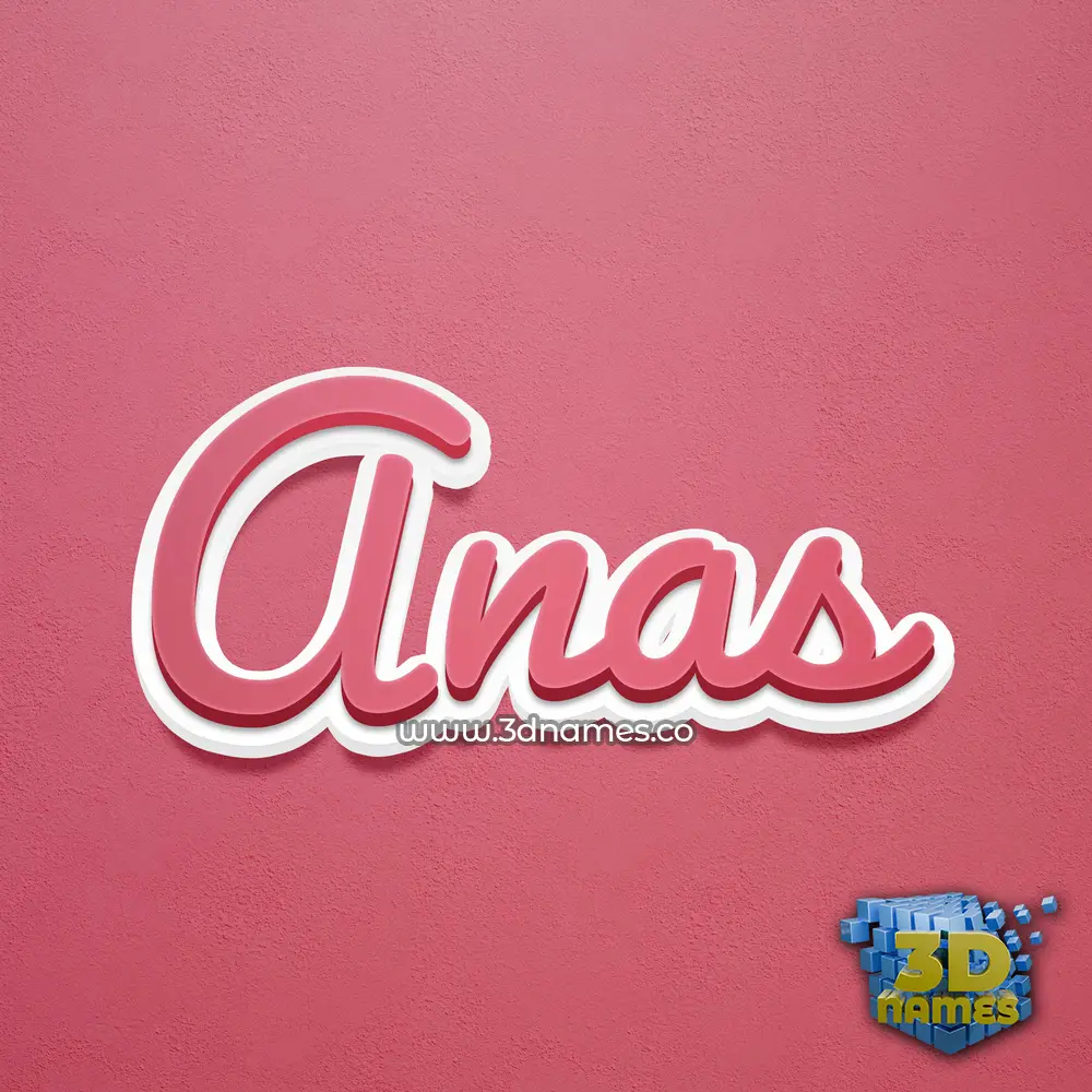 anas in Red Scribble style - 3D name wallpaper