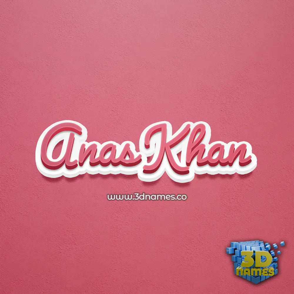 anas khan in Red Scribble style - 3D name wallpaper