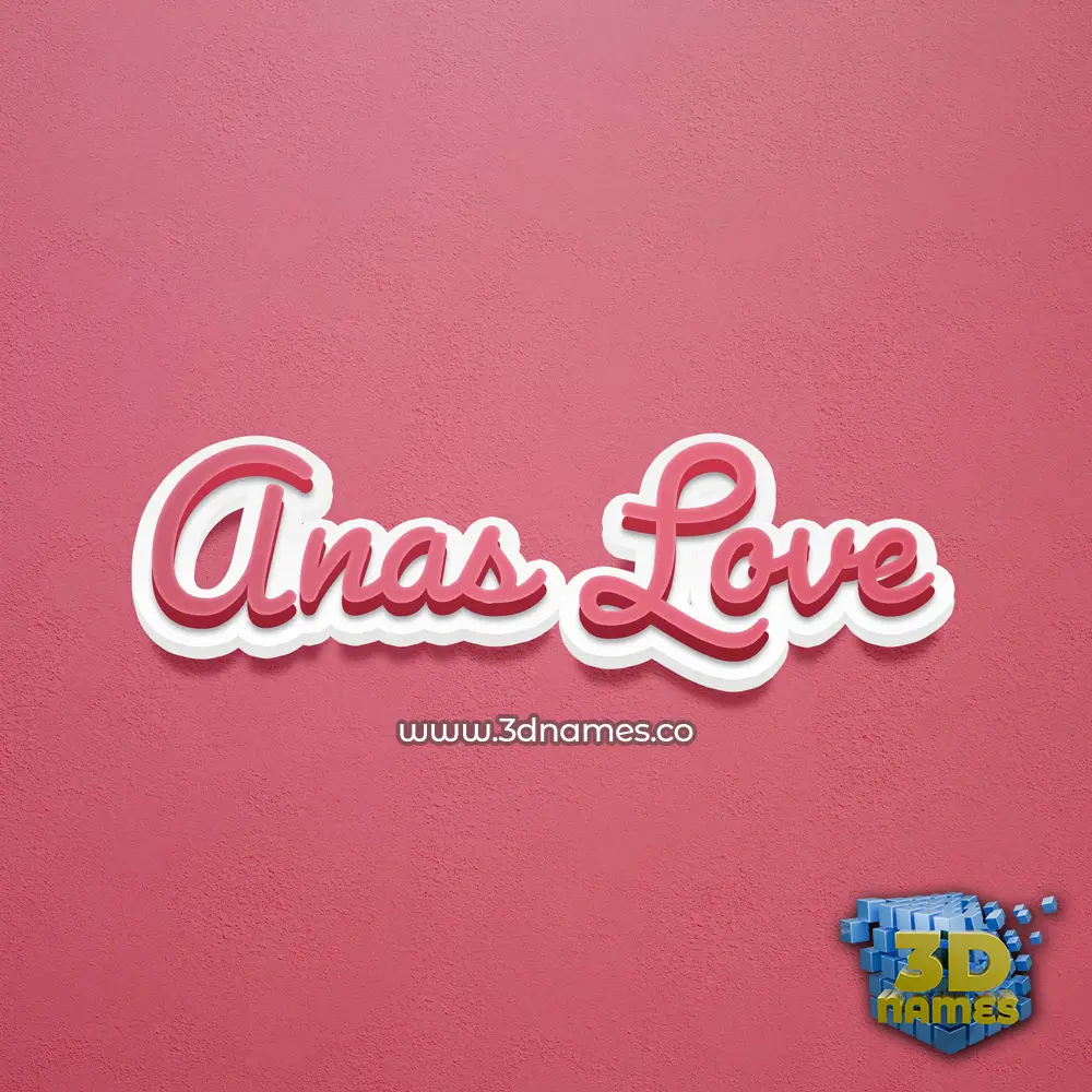 anas love in Red Scribble style - 3D name wallpaper