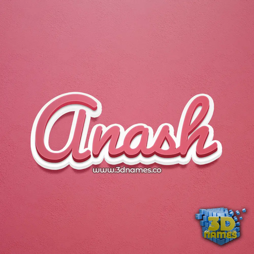 anash in Red Scribble style - 3D name wallpaper