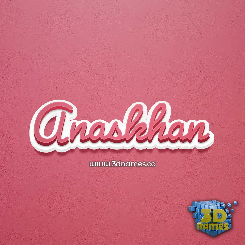 anaskhan in Red Scribble style - 3D name wallpaper