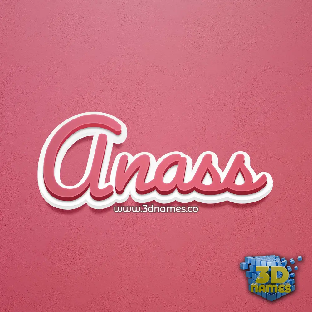 anass in Red Scribble style - 3D name wallpaper