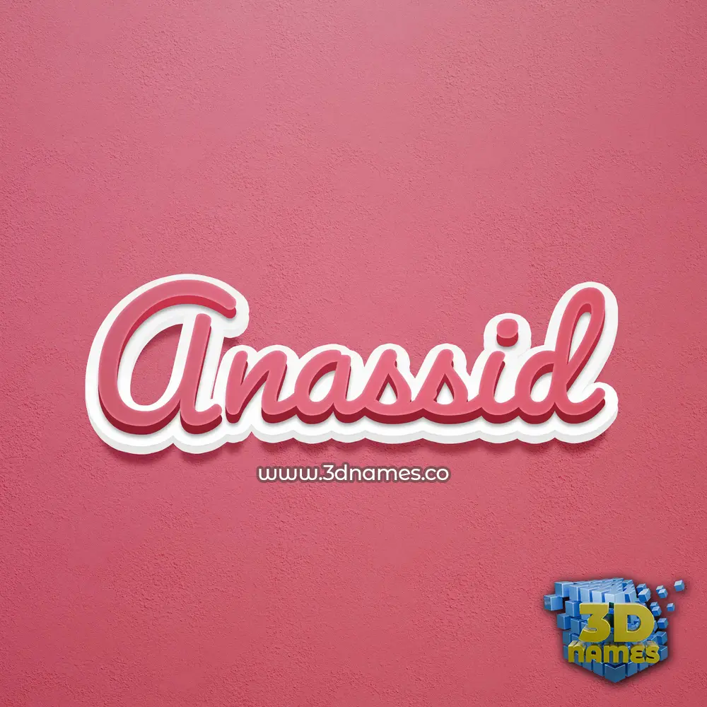 anassid in Red Scribble style - 3D name wallpaper