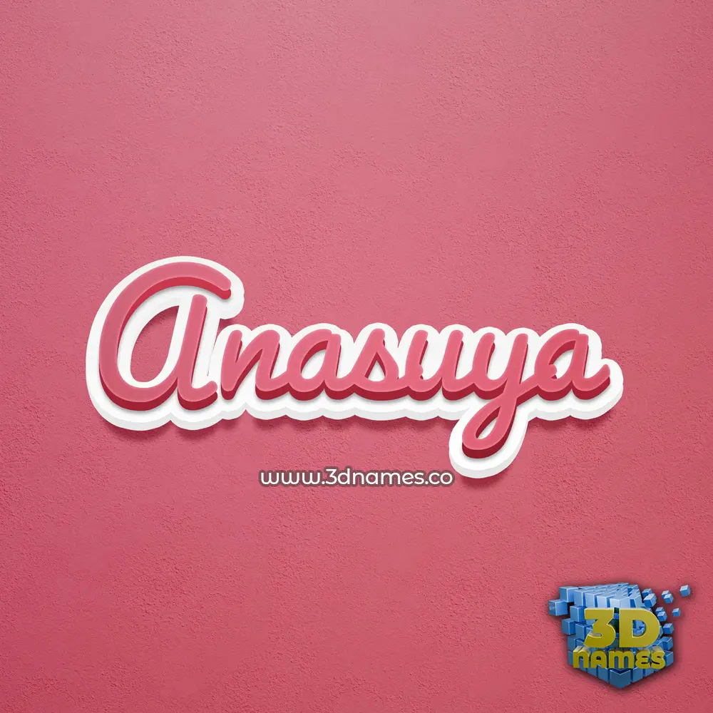 anasuya in Red Scribble style - 3D name wallpaper