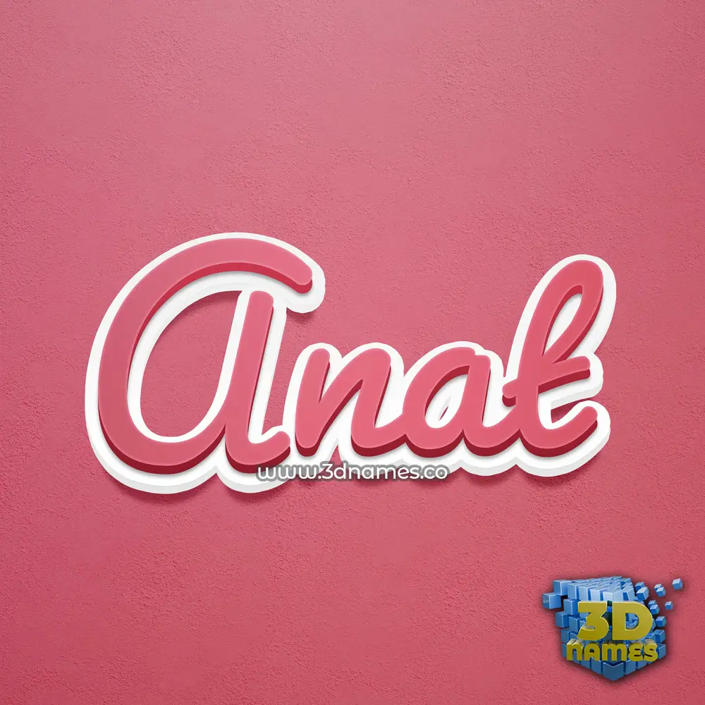 anat in Red Scribble style - 3D name wallpaper