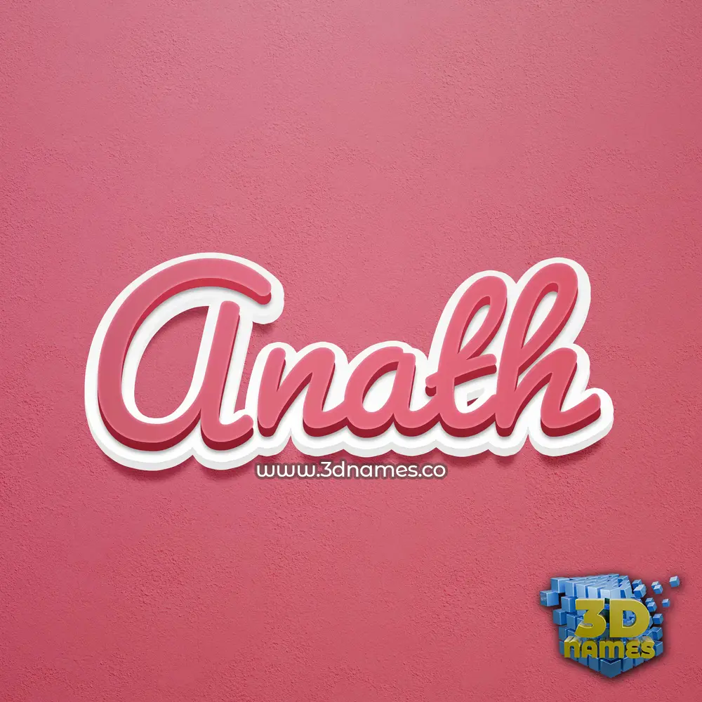 anath in Red Scribble style - 3D name wallpaper