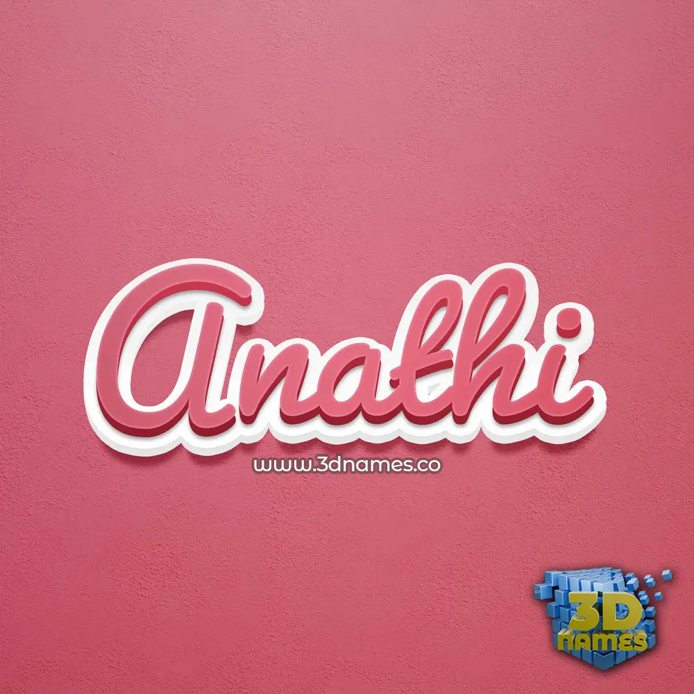 anathi in Red Scribble style - 3D name wallpaper