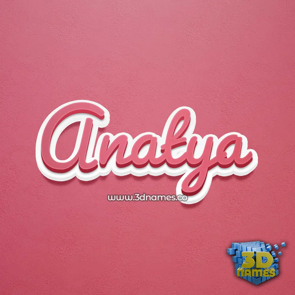 anatya in Red Scribble style - 3D name wallpaper