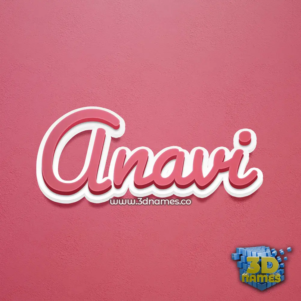 anavi in Red Scribble style - 3D name wallpaper