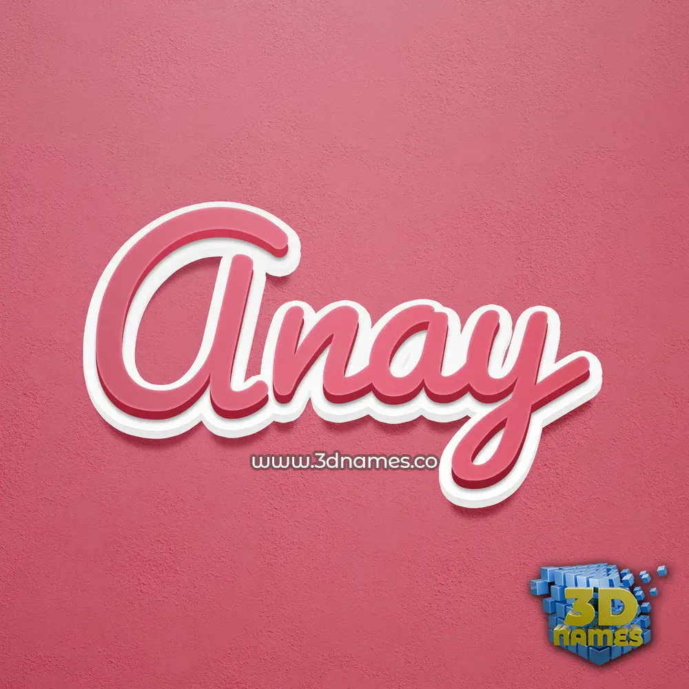 anay in Red Scribble style - 3D name wallpaper