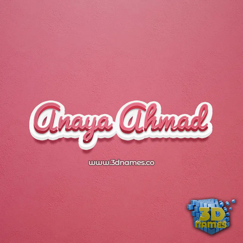 anaya ahmad in Red Scribble style - 3D name wallpaper