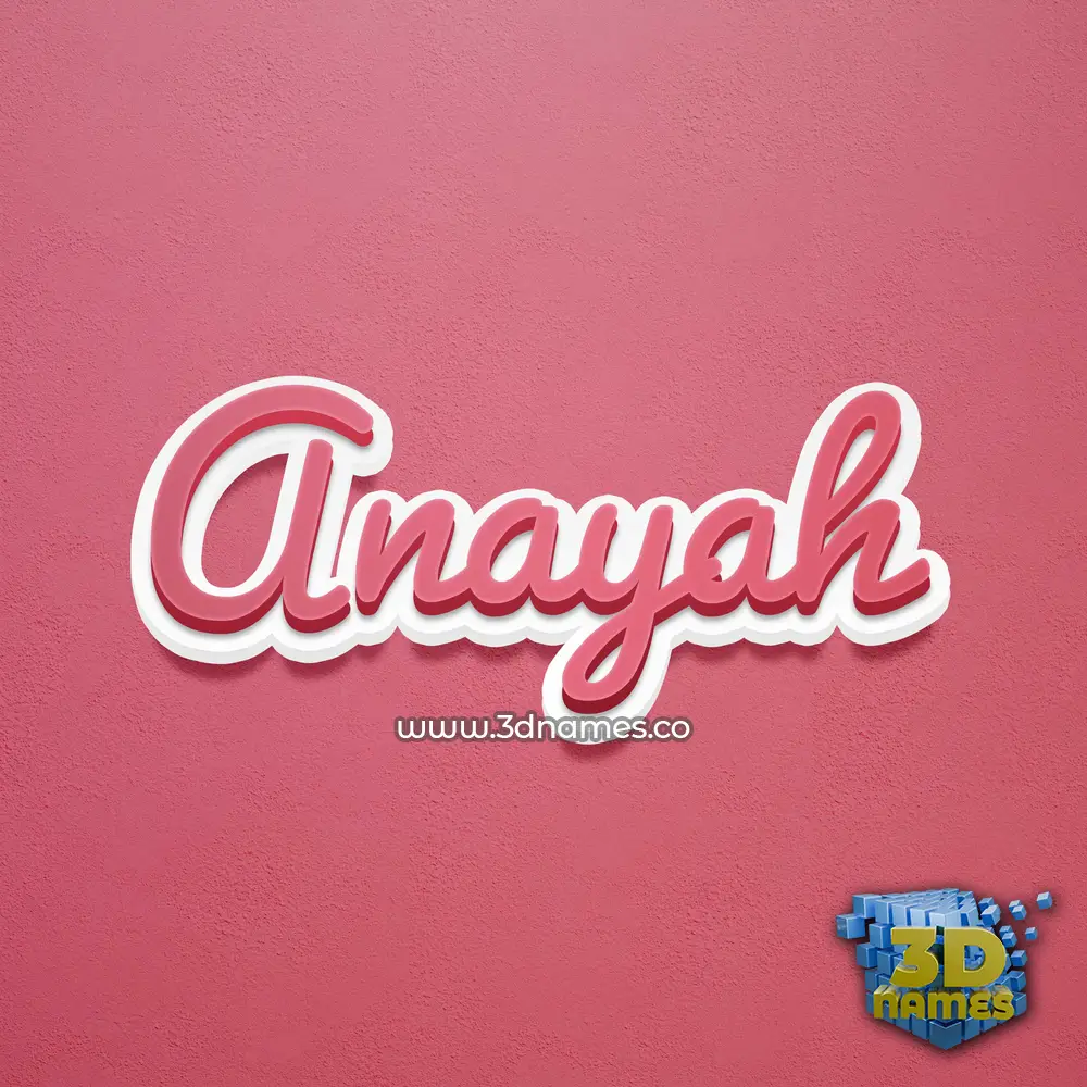 anayah in Red Scribble style - 3D name wallpaper
