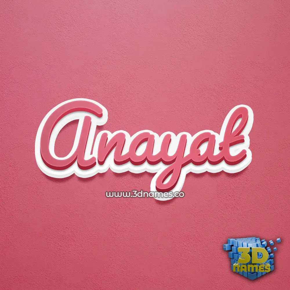 anayat in Red Scribble style - 3D name wallpaper