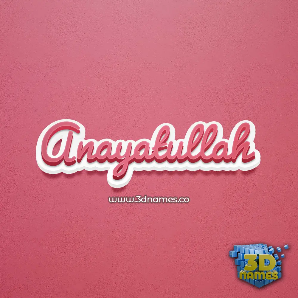 anayatullah in Red Scribble style - 3D name wallpaper