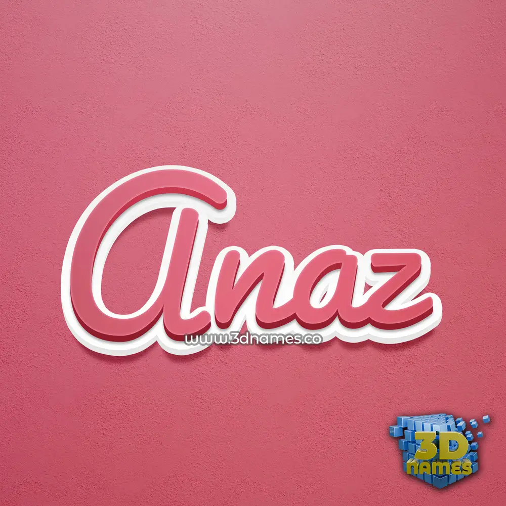 anaz in Red Scribble style - 3D name wallpaper
