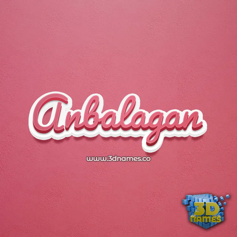 anbalagan in Red Scribble style - 3D name wallpaper