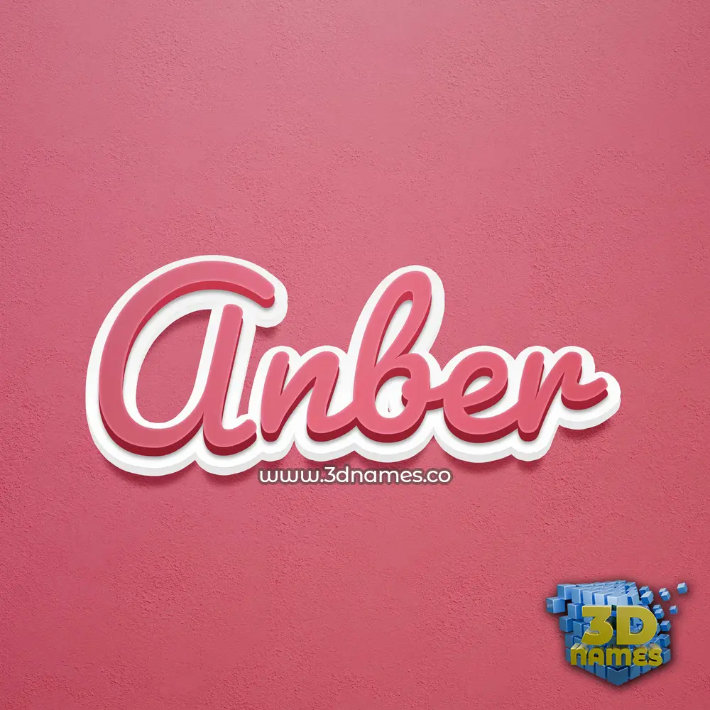 anber in Red Scribble style - 3D name wallpaper