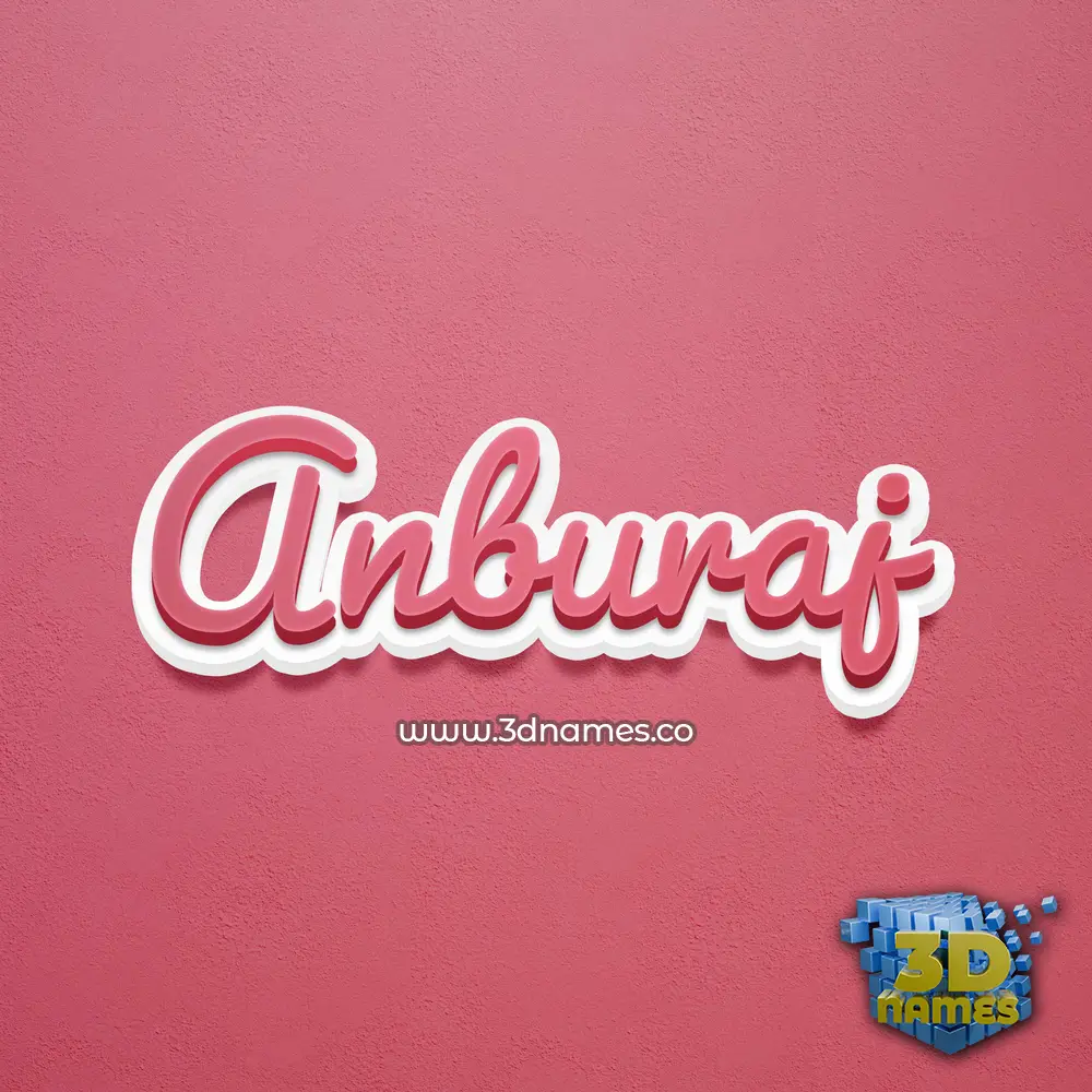 anburaj in Red Scribble style - 3D name wallpaper