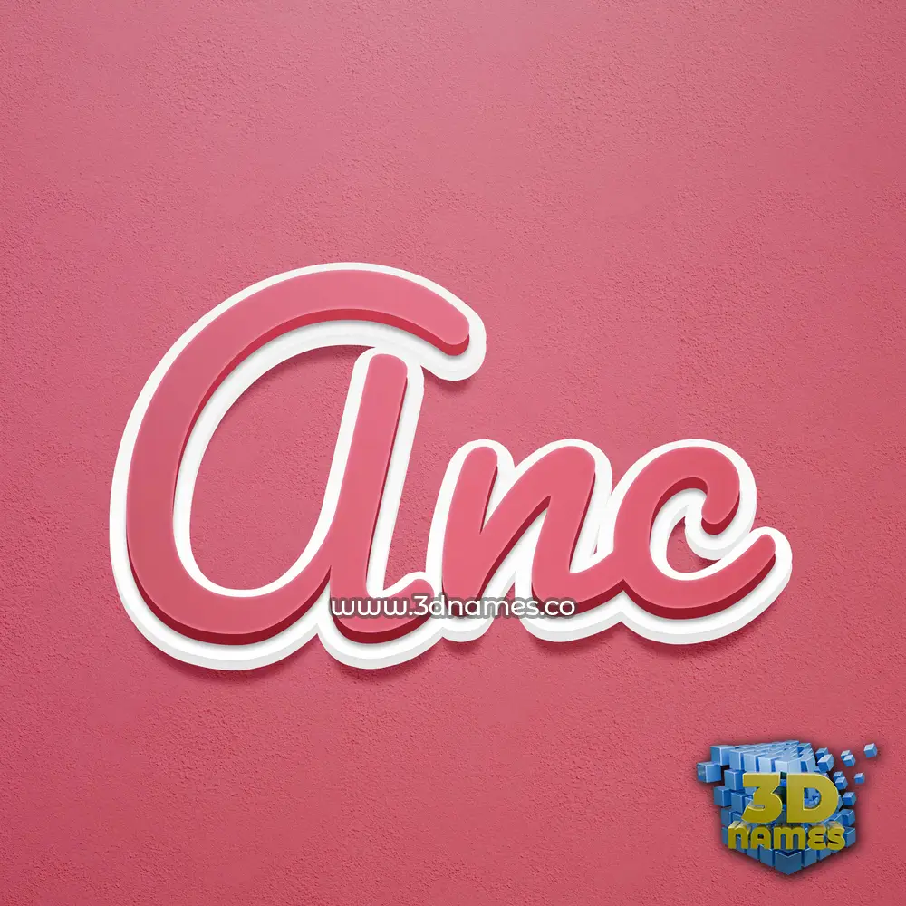 anc in Red Scribble style - 3D name wallpaper