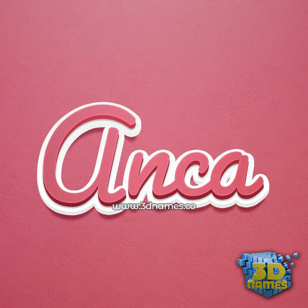 anca in Red Scribble style - 3D name wallpaper