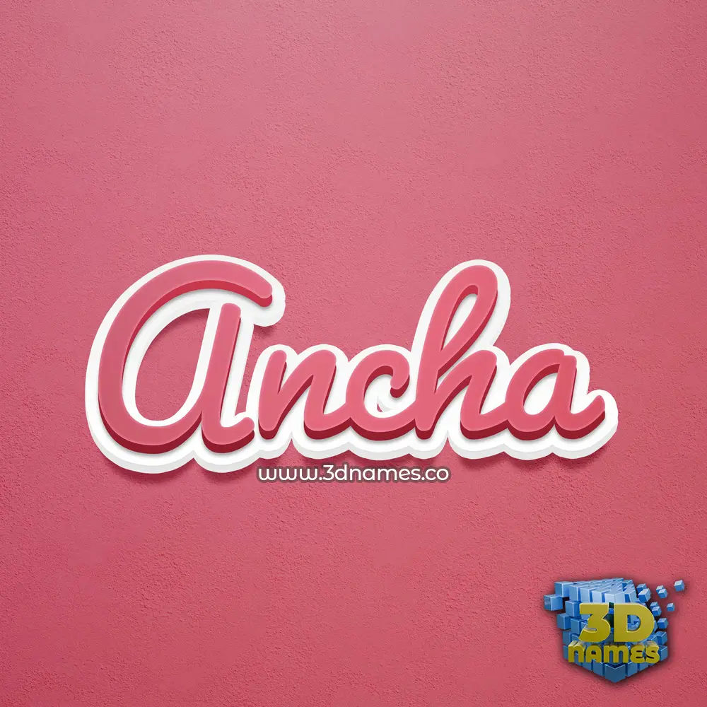 ancha in Red Scribble style - 3D name wallpaper