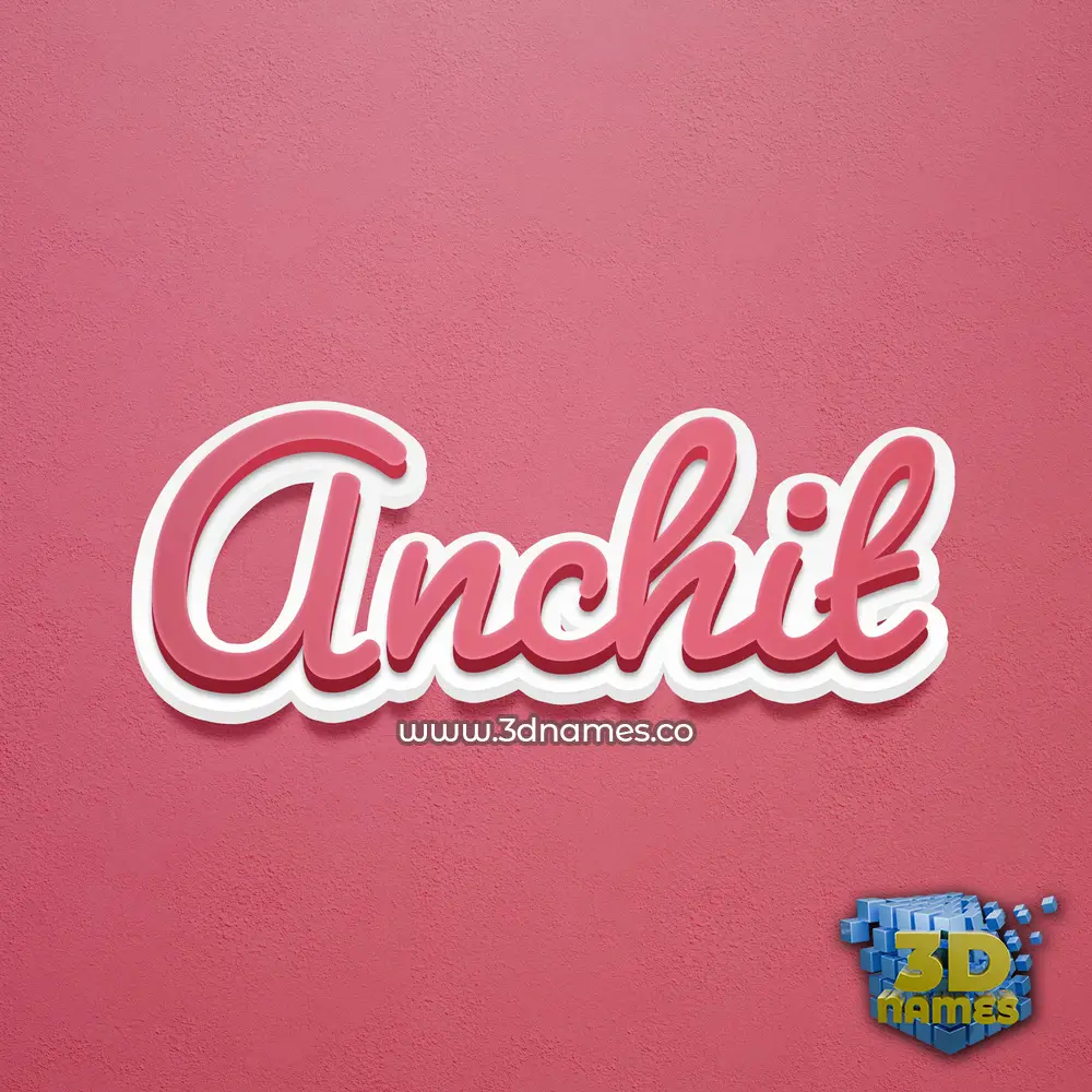 anchit in Red Scribble style - 3D name wallpaper