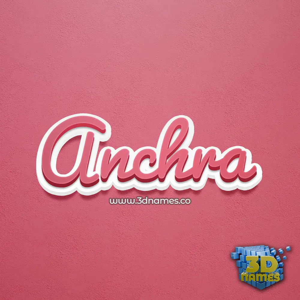 anchra in Red Scribble style - 3D name wallpaper