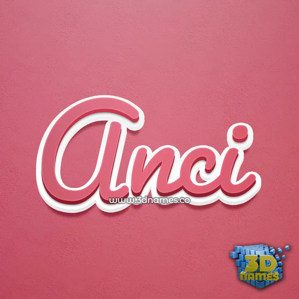 anci in Red Scribble style - 3D name wallpaper