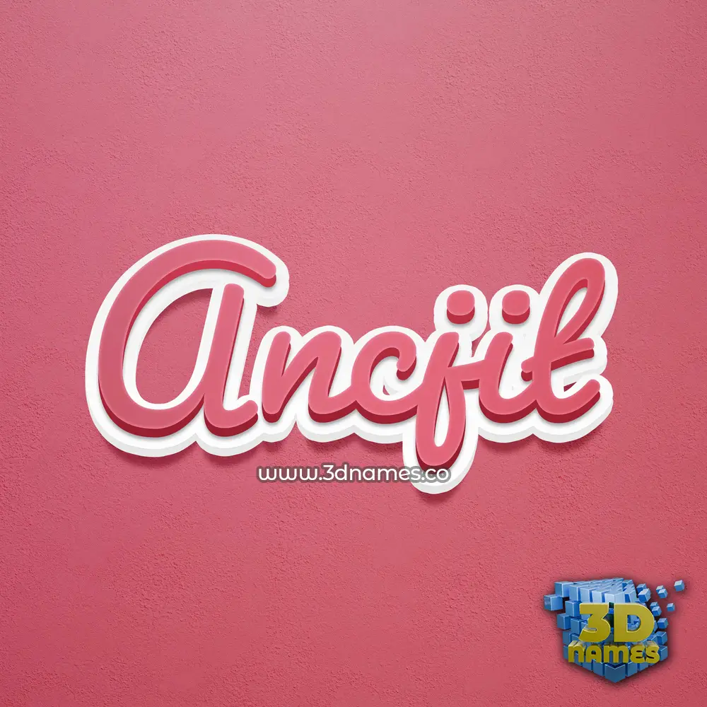 ancjit in Red Scribble style - 3D name wallpaper