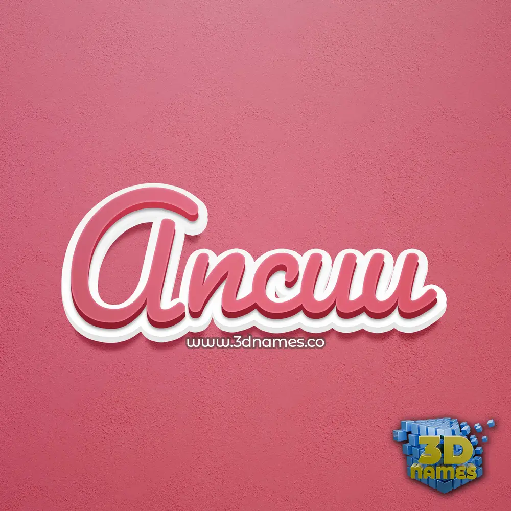 ancuu in Red Scribble style - 3D name wallpaper