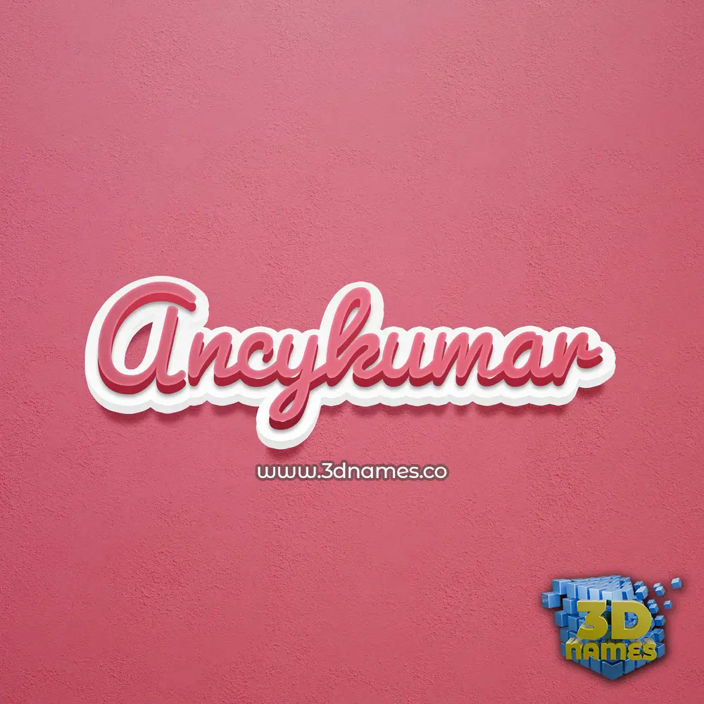 ancykumar in Red Scribble style - 3D name wallpaper