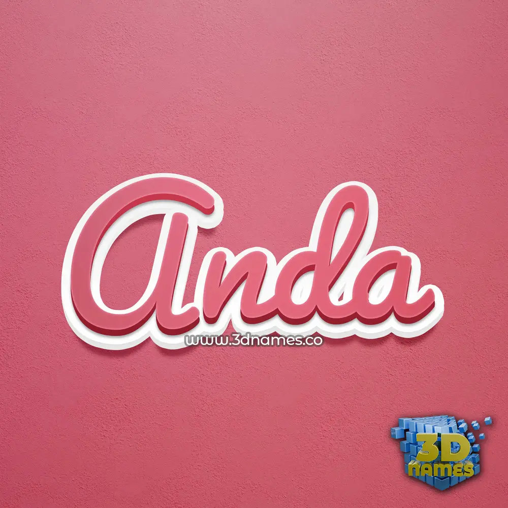 anda in Red Scribble style - 3D name wallpaper