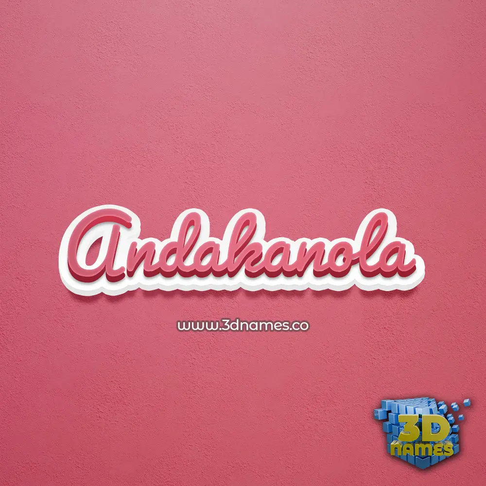 andakanola in Red Scribble style - 3D name wallpaper
