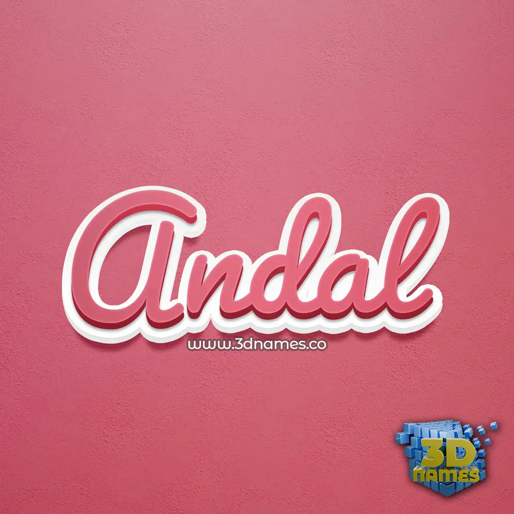 andal in Red Scribble style - 3D name wallpaper